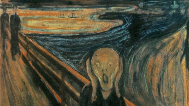 Edvard Munch: A sikoly című alkotásának részlete
