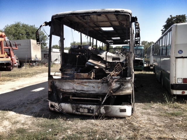 Kiégett busz m7