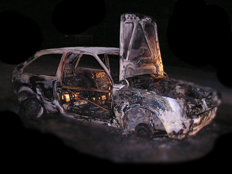 Kiégett autó illusztráció
