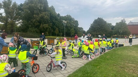 KRESZ tanpályán gyakoroltak a nagyatádi gyerekek