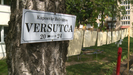 Emléktábla-avatás és versutca Kaposváron