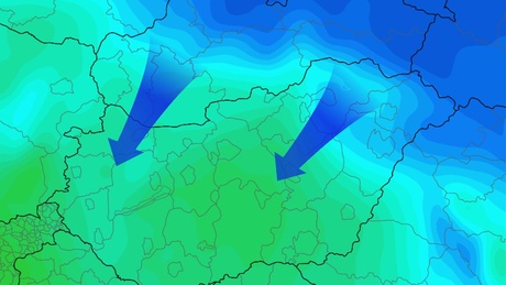Erős szél kíséretében hidegfront vonul át felettünk