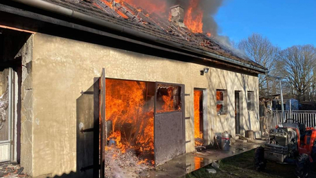 Hatalmas lángokkal égett egy kazánház Böhönyén