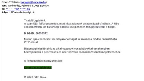 Csalókra figyelmeztet az OTP Bank