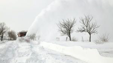 Hatalmas szél és hóátfúvások Somogyban - kamionstop a  horvát határon