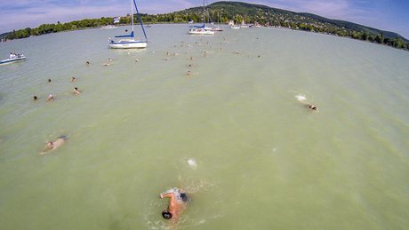 Balaton-átúszás 2015: több mint nyolcezren a vízben