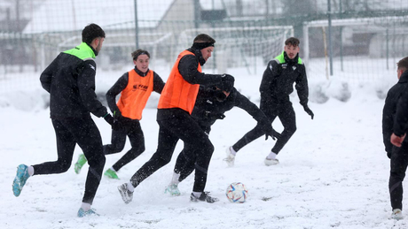Edzés a szakadó hóesésben